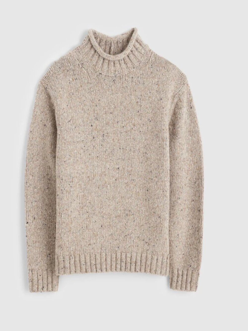 NWT Madewell Rollneck Sweater Men's in oatmeal beige tan cream speckled